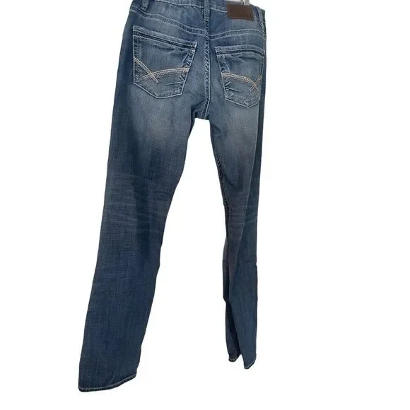 BKE Est 1967 Mens Blue Cotton Blend Stretch Jake Straight Leg Jeans Size 30x36 - Picture 9 of 9